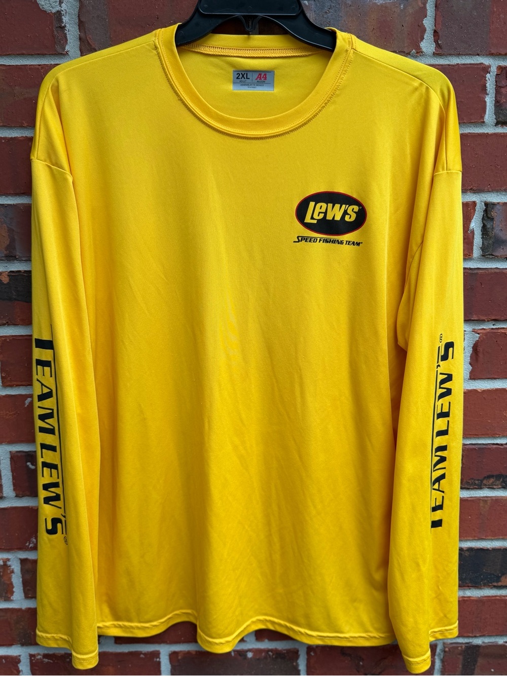 Team Lew’s 2XL Long Sleeve Yellow UV Protection Performance Fishing Shirt P4